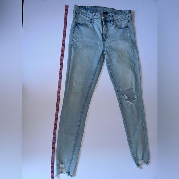 American Eagle Outfitters Light Blue Ripped Skinny Jeans - Picture 11 of 14
